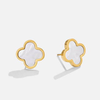 White Clover Stud Earrings
