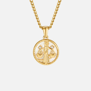 White Shell Zodiac Coin Necklace