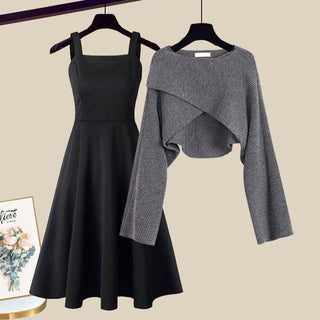 Women's A-Line Dress and Cropped Top Set