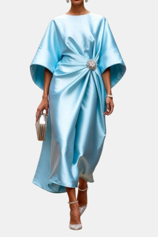 Women's Batwing Sleeve Wrap Midi Dress