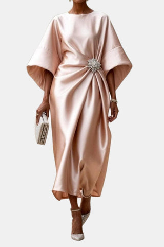 Women's Batwing Sleeve Wrap Midi Dress