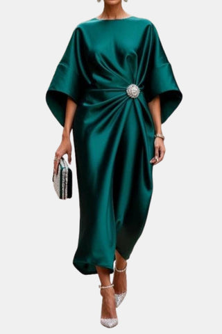 Women's Batwing Sleeve Wrap Midi Dress