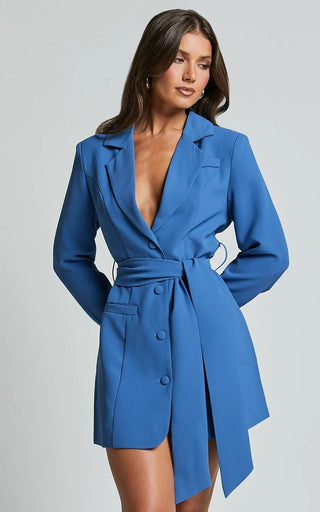 Women's Belted Blazer Mini Dress
