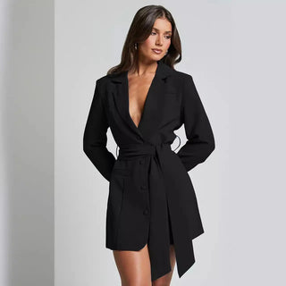 Women's Belted Blazer Mini Dress