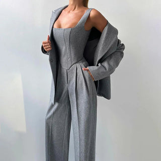 Women's Blazer Pant Suit Set