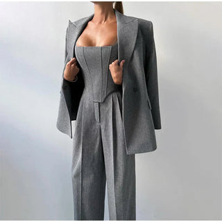 Women's Blazer Pant Suit Set
