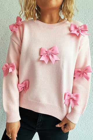 Women's Bow Embellished Crewneck Sweater