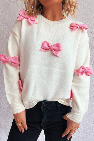Women's Bow Embellished Crewneck Sweater