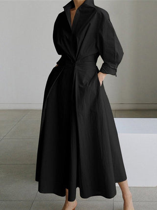 Women's Button-Down A-Line Midi Dress