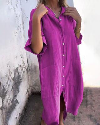 Women's Button-Down Midi Shirt Dress
