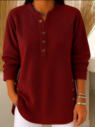 Women's Button-Down Ribbed Knit Sweater Top