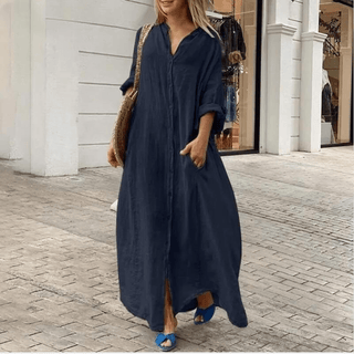Women's Button-Down Shirt Maxi Dress