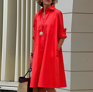 Women's Button-Down Shirt Midi Dress