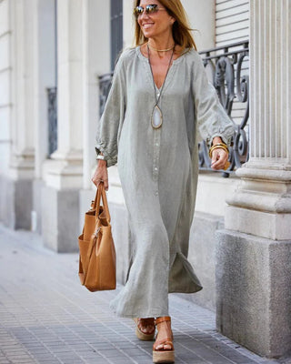 Women's Button-Front Maxi Dress