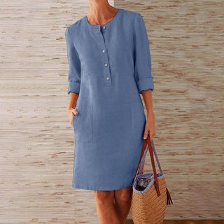 Women's Button-Front Shirt Midi Dress