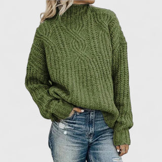 Women's Cable Knit Mock Neck Sweater