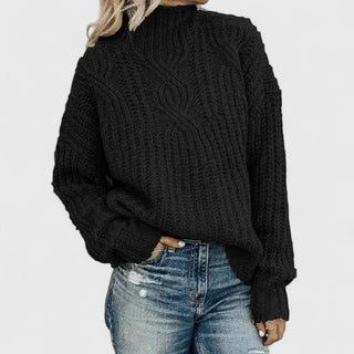 Women's Cable Knit Mock Neck Sweater