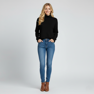 Women's Fitted Ribbed Knit Turtleneck Sweater