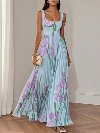 Women's Floral A-Line Maxi Dress