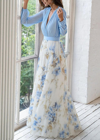 Women's Floral A-Line Maxi Dress