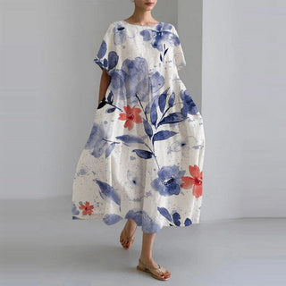 Women's Floral A-Line Midi Dress