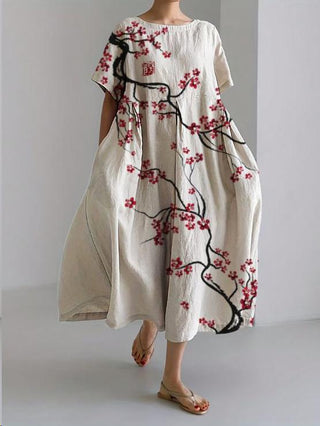 Women's Floral A-Line Midi Dress