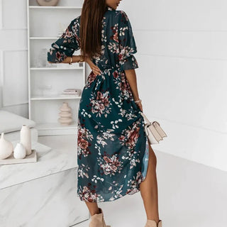 Women's Floral Wrap Midi Dress