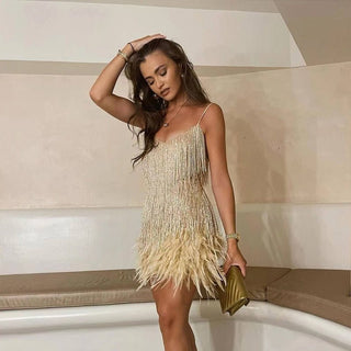 Women's Fringe Cocktail Mini Dress