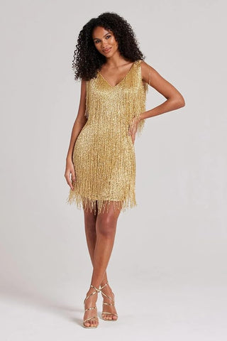 Women's Fringe V-Neck Mini Dress