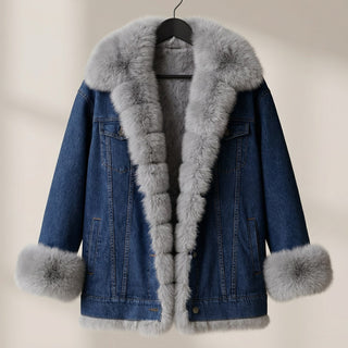 Women's Fur Collar Denim Jacket