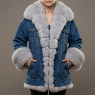Women's Fur Collar Denim Jacket