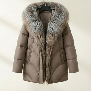 Women's Fur Collar Quilted Puffer Jacket