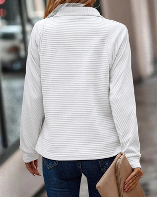 Women's Half Zip Textured Sweater