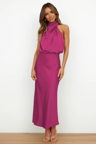 Women's Halter A-Line Midi Dress