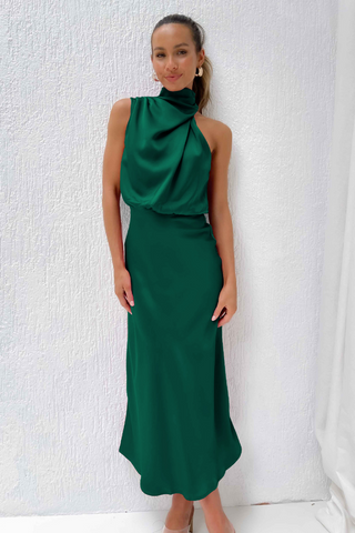 Women's Halter A-Line Midi Dress