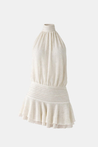 Women's Halter Backless Chiffon Mini Dress