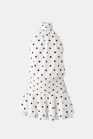 Women's Halter Backless Chiffon Mini Dress