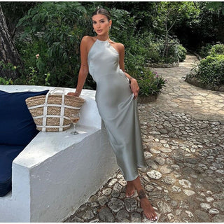 Women's Halter Sleeveless Maxi Dress