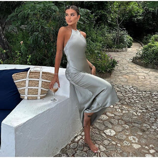 Women's Halter Sleeveless Maxi Dress