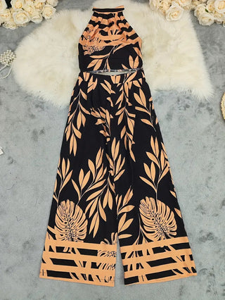 Women's Halter Top Wide Leg Pant Set