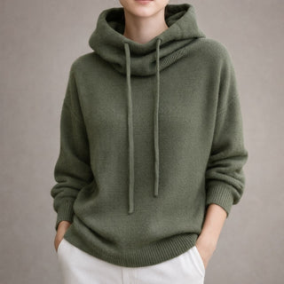 Women's Hooded Cowl Neck Sweater
