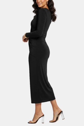 Women's Knot Front One Shoulder Midi Dress