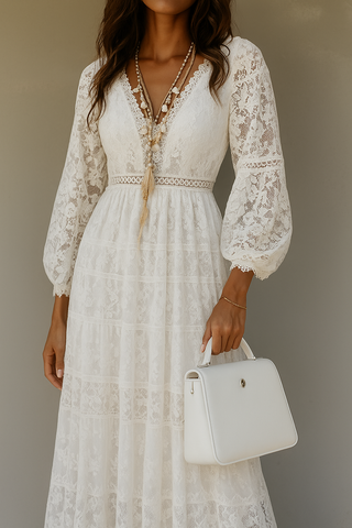 Women's Lace A-Line Maxi Dress
