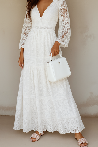 Women's Lace A-Line Maxi Dress