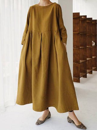 Women's Long Sleeve A-Line Maxi Dress