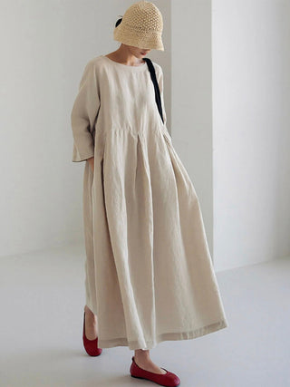 Women's Long Sleeve A-Line Maxi Dress