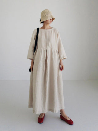 Women's Long Sleeve A-Line Maxi Dress