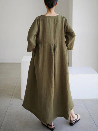 Women's Long Sleeve A-Line Maxi Dress