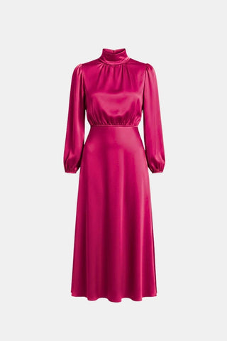 Women's Long Sleeve A-Line Midi Dress