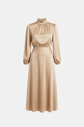 Women's Long Sleeve A-Line Midi Dress